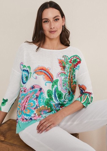 Phase Eight Azalia Paisley Print Knitwear Multicolor Australia | EN9267834